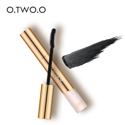 Mascara O.TWO.O 3D Allongeant Noir, Extension de Cils, Brosse de Maquillage Longue Tenue, Couleur Or.