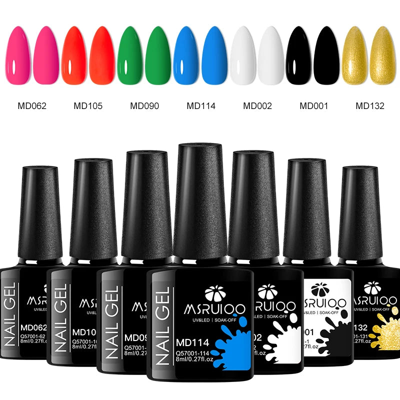 Set de Vernis Gel UV 7 pièces – Manucure DIY, Longue Tenue et Design Créatif