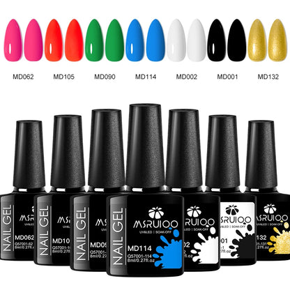 Set de Vernis Gel UV 7 pièces – Manucure DIY, Longue Tenue et Design Créatif