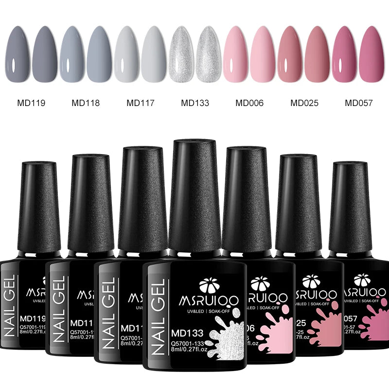 Set de Vernis Gel UV 7 pièces – Manucure DIY, Longue Tenue et Design Créatif