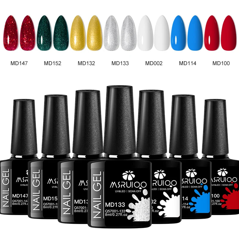 Set de Vernis Gel UV 7 pièces – Manucure DIY, Longue Tenue et Design Créatif