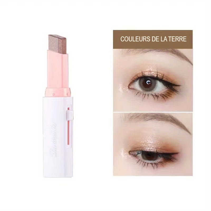 Crayon Ombre à Paupières Deux Couleurs - Effet 3D Naturel, Longue Tenue Sans Nécessité de Retoucher