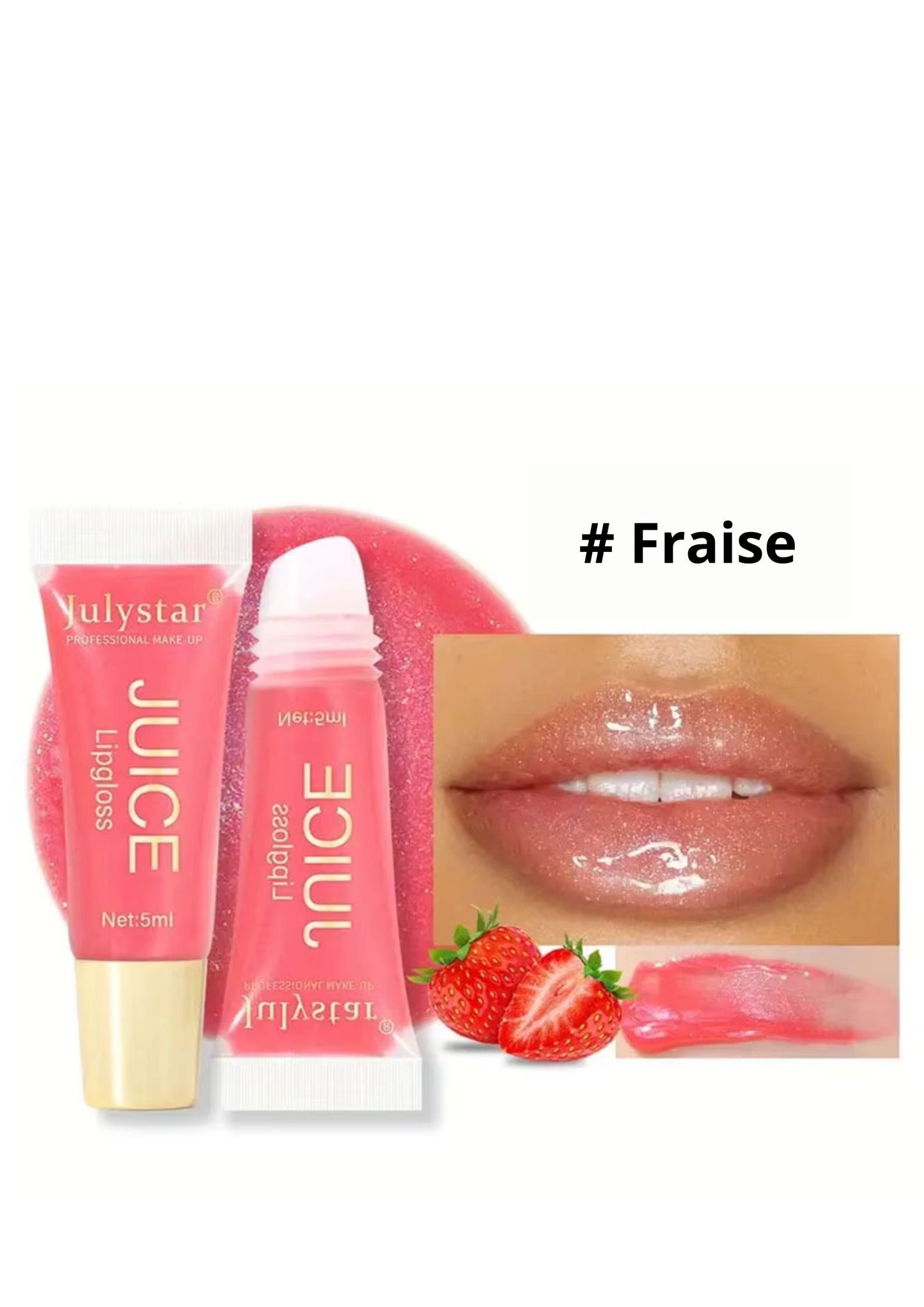 Gloss Brillant au Parfum Fruité, Huile à Lèvres Gelée Hydratante - Lèvres Lisses, Moisturizing & Smoothing