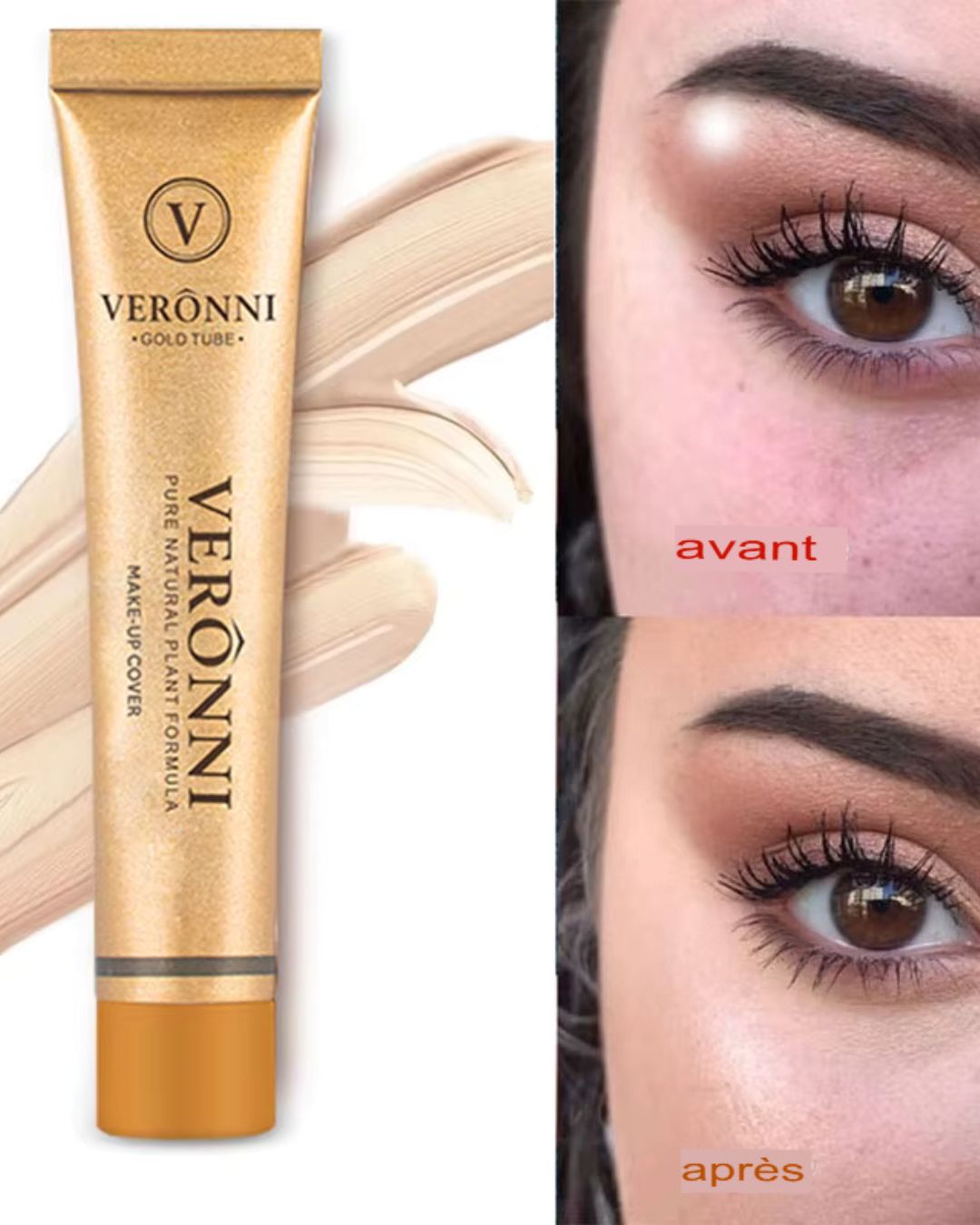 VERONNI Concealer Liquide 30g - Maquillage Parfait, Waterproof et Haute Couverture pour Tatouages